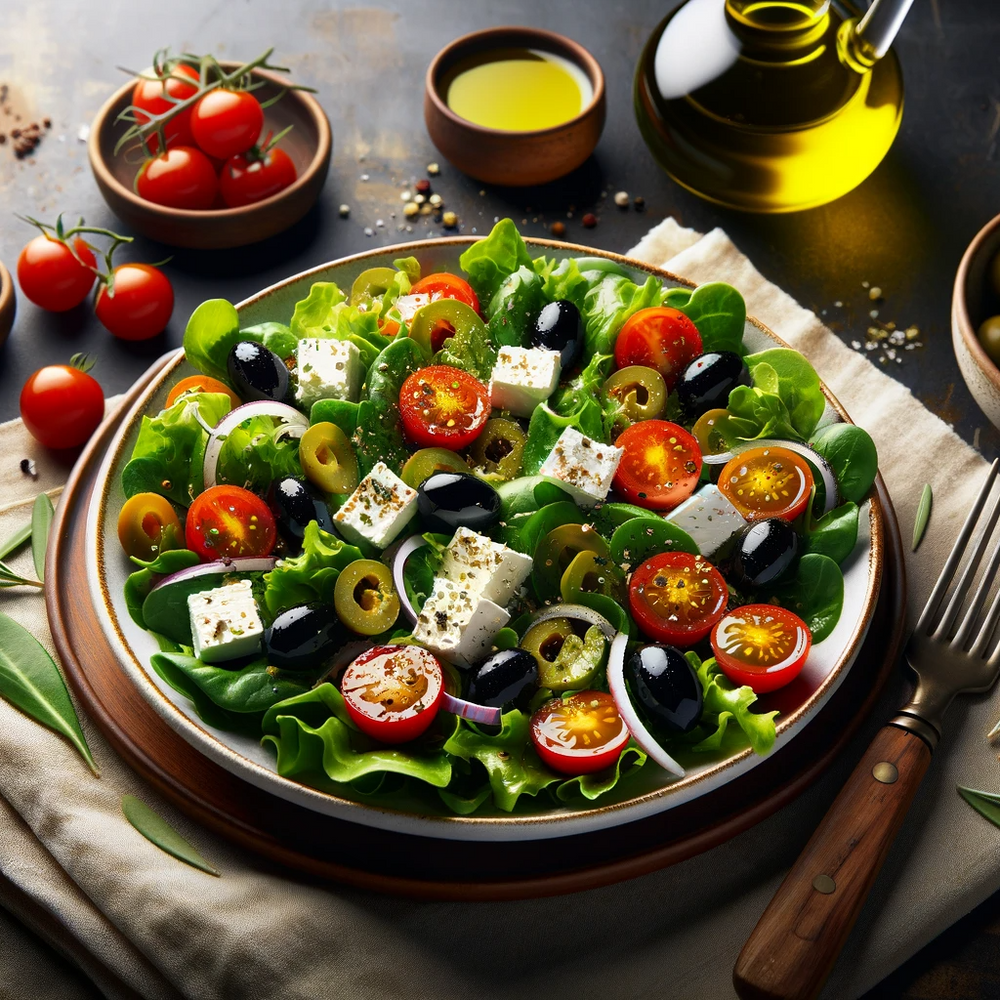 Bucătăria Olivarico - Salată Mediteraneană cu Ulei de Măsline OlivaRico